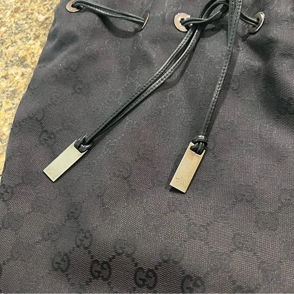 Vintage Gucci | Bamboo GG Black Monogram Shoulder Bag - Picture 10 of 16